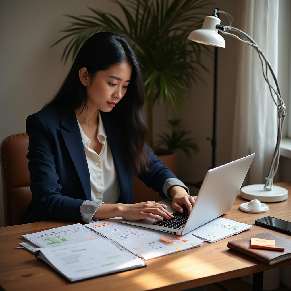 Workshop participant applying time management framework to their work tasks