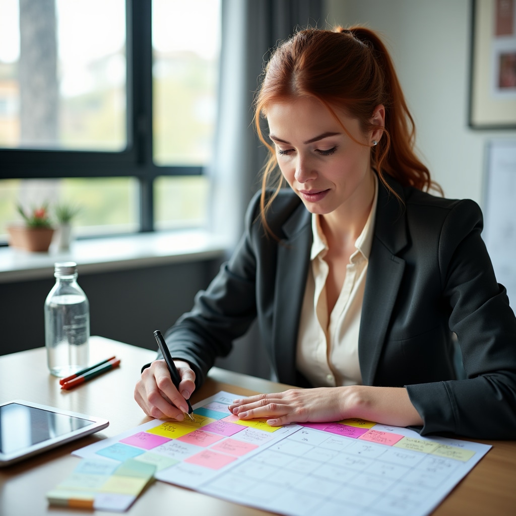 Workshop participant working through hands-on time management exercise